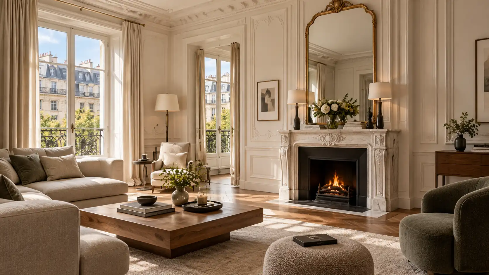 Living room at Montparnasse Apartment