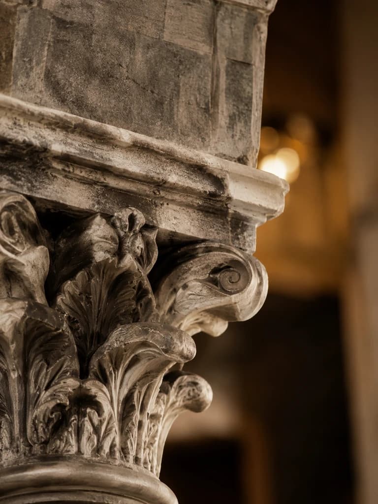 Carved architectural stone detail
